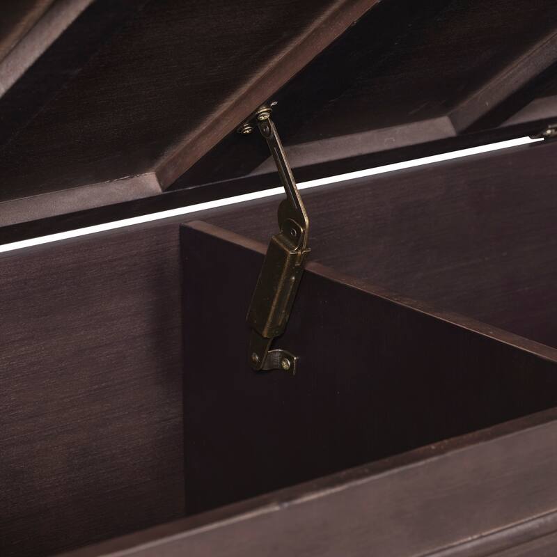 Rustic Style Solid wood Entryway Multifunctional Storage Bench with Safety Hinge