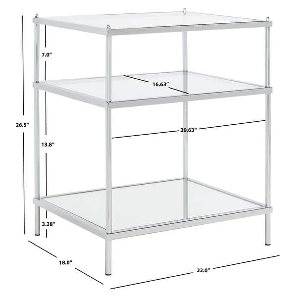 dimension image slide 3 of 4, SAFAVIEH Noelia 3-Tier Accent Table - 22" W x 18" D x 27" H
