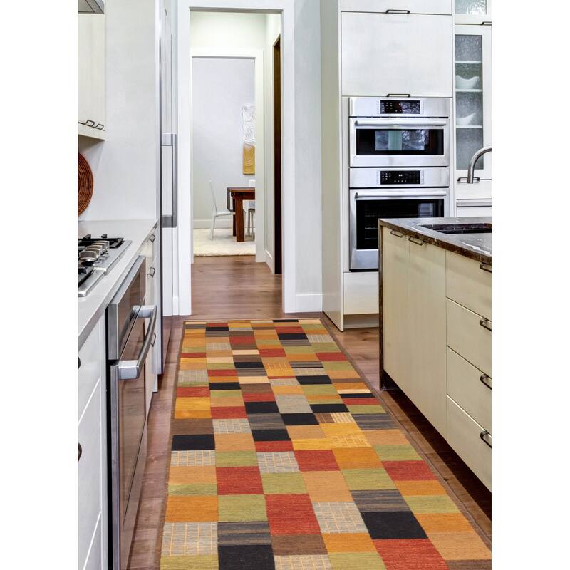 ECARPETGALLERY Flat-Weave Lahor Finest Multi Color Wool Tapestry Kilim - 2'6 x 12'11