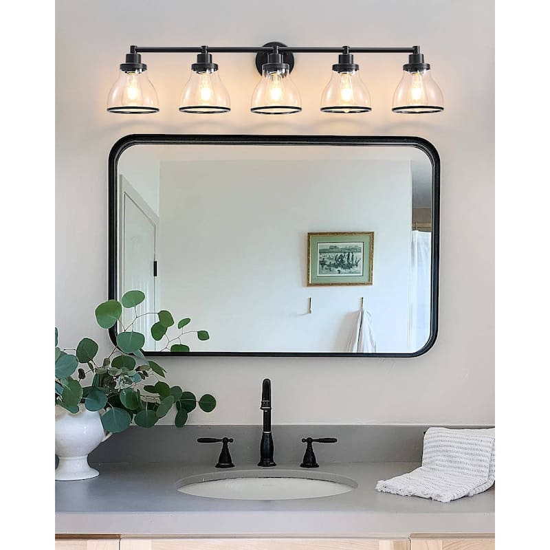 Hermosa Black 5-Light Bathroom Vanity Light