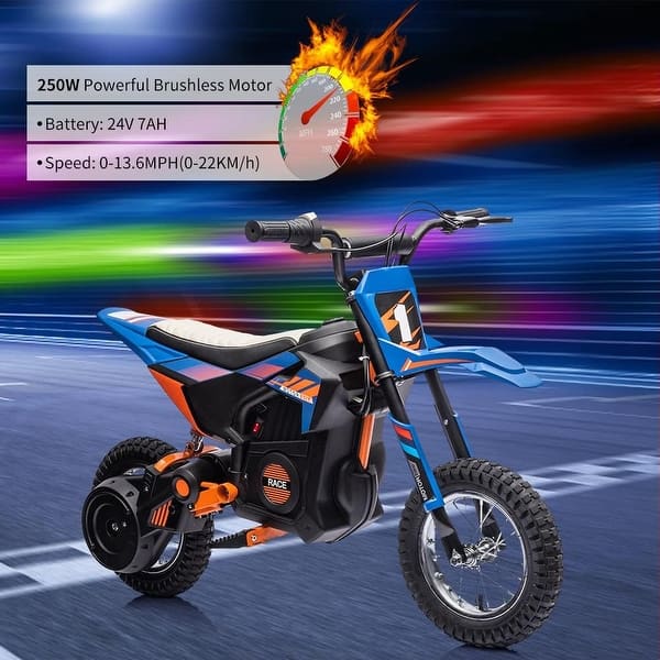 slide 2 of 14, 24V 7ah Kids Ride on Motorcycle,13.6MPH Fast Speed