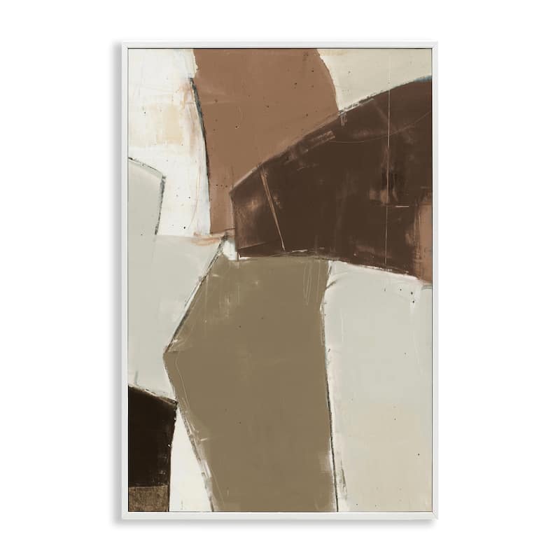 Stupell Contemporary Neutral Earth Tones Framed Giclee Art Design By Kippi Leonard - 12 x 18 - White