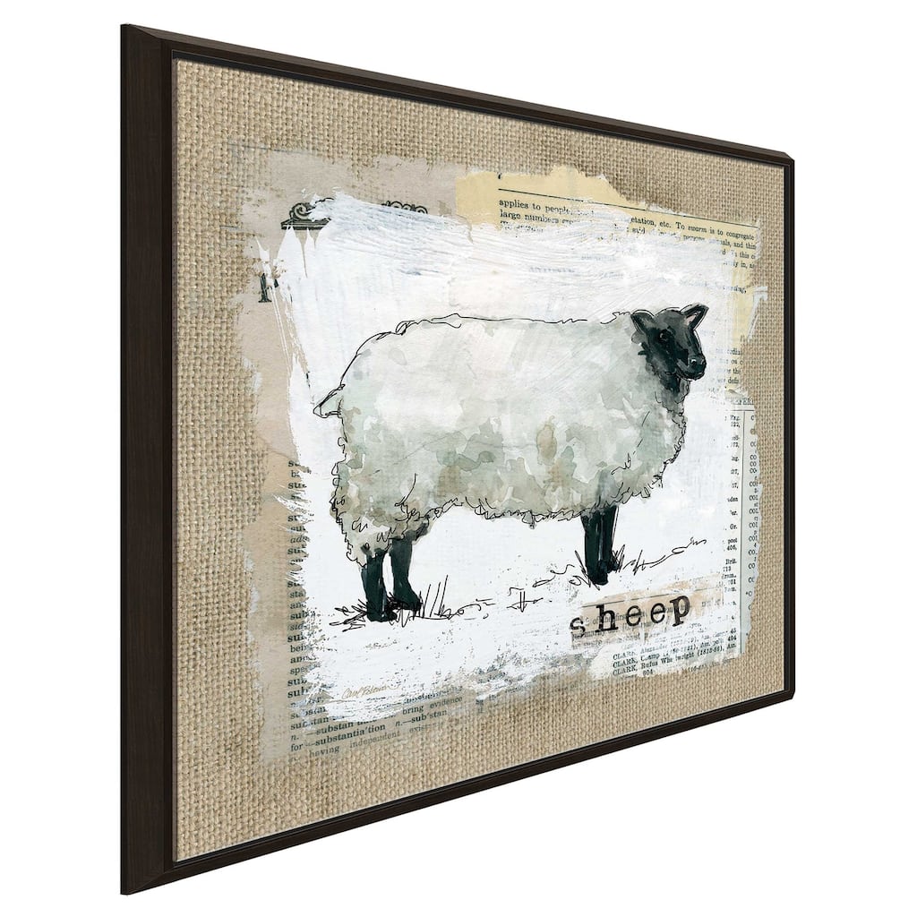 "Burlap Sheep" by Carol Robinson Print on Floating Canvas