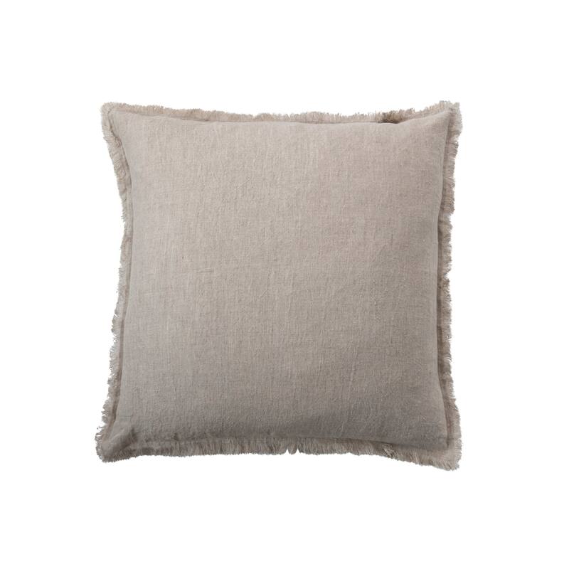 Stonewashed Linen Pillow with Fringe