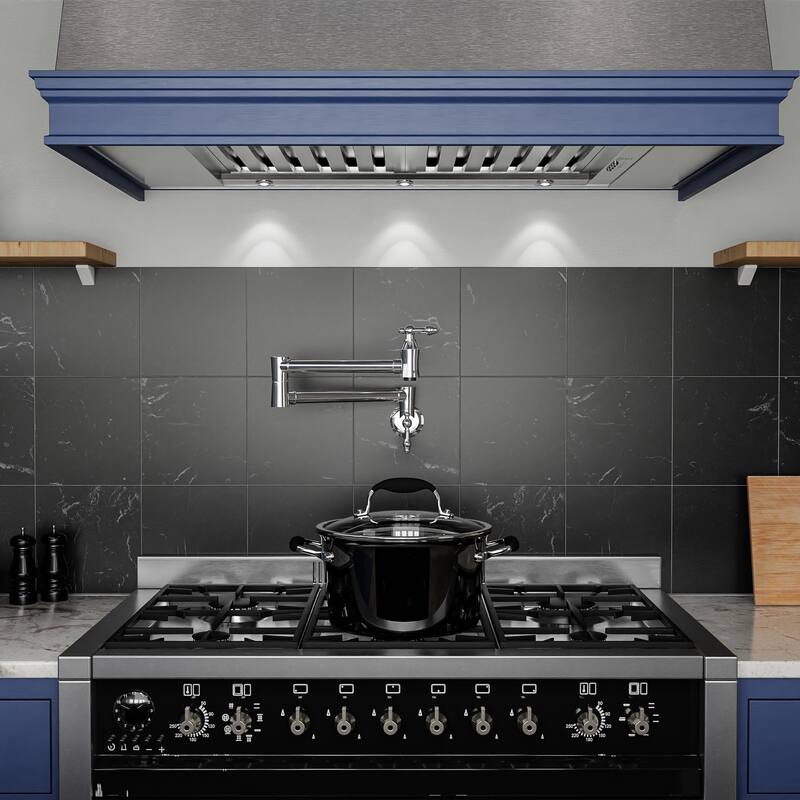 Marca 360-Degree 24 in. Wall Mounted Pot Filler with Dual Swivel in Polished Chrome