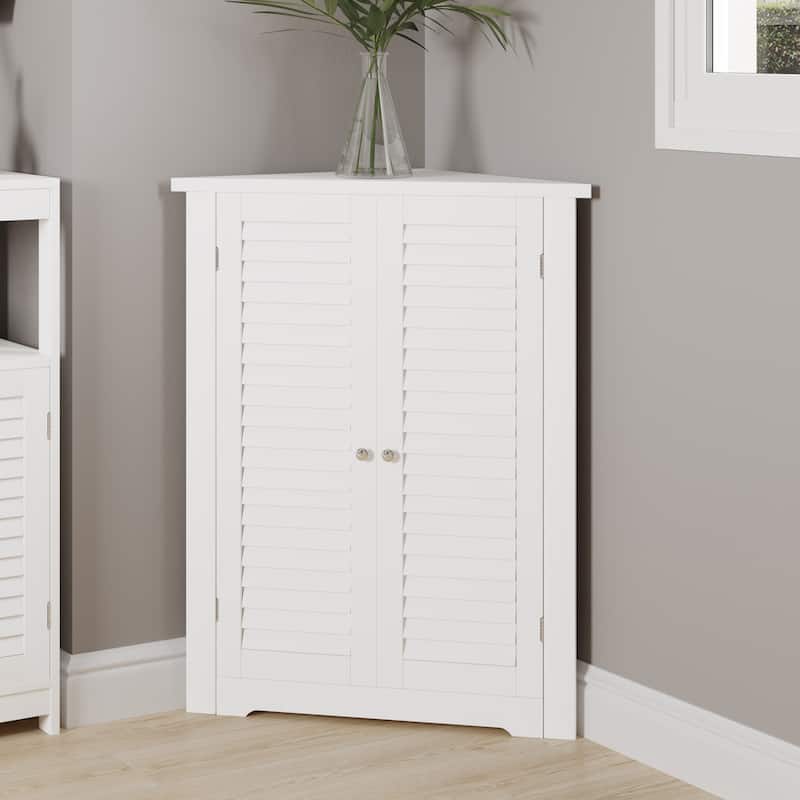 Lavish Home Modern Wall and Floor Spacesaver Bathroom Storage Cabinet - Corner Cabinet