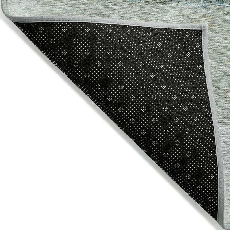 Machine Washable Indoor/Outdoor Watercolor Ombre Chantille Rug