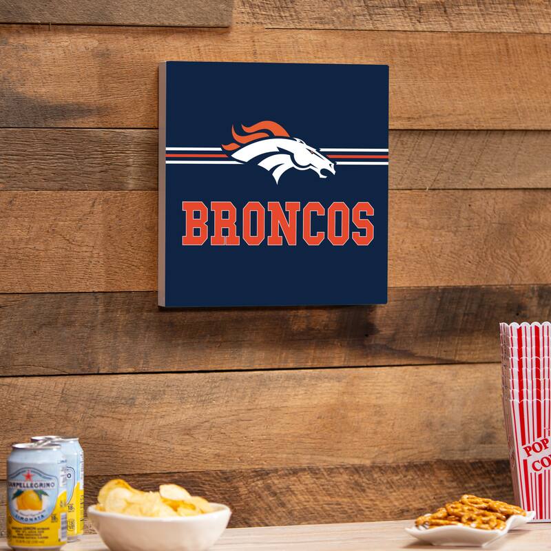 Denver Broncos Wooden Door Decor Wall Sign - Multi-Color - 12 x 12