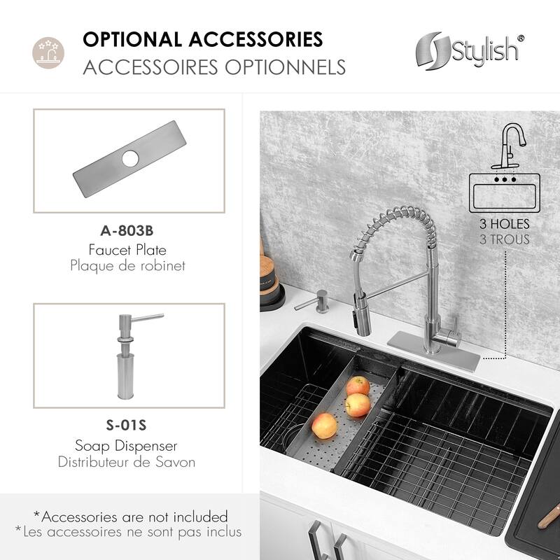 Milano Pull-Down Kitchen Faucet with water filter. Stainless Steel Gold.