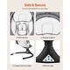 preview thumbnail 8 of 8, Grey Foldable Electric Baby Swing with Music 5 Gentle Swing Speeds and 3 Adjustable Seat - 28.35" L x 24.8" W x 18.5"-27.17" H