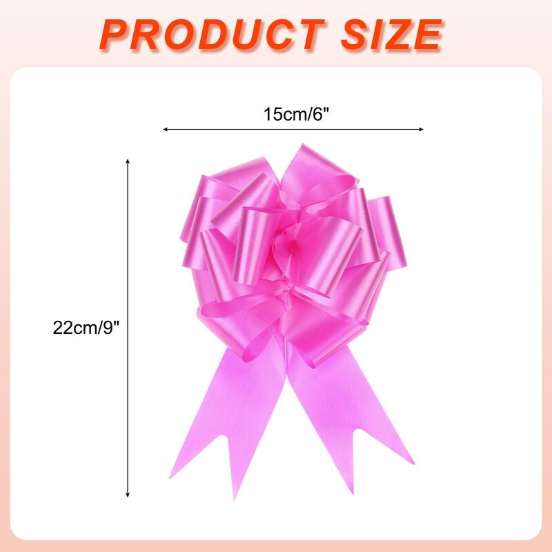 10pcs Large Pull Bow Big Gift Wrapping Bows Ribbon for Christmas Bow - Rose Red - 6 Inch