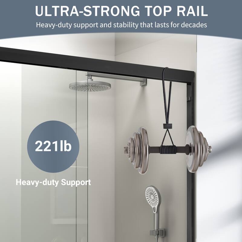 Anmytek 60x72 in Semi-frameless Double Sliding Shower Door
