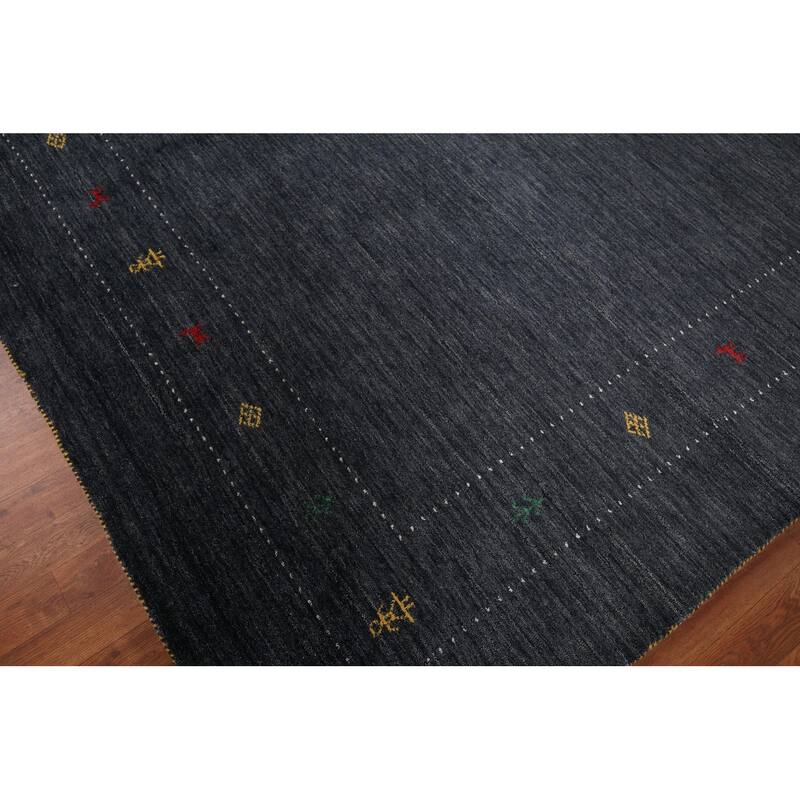 Gabbeh Indian Rug Hand-Knotted Oriental Wool Carpet - 7'11"x 9'8"