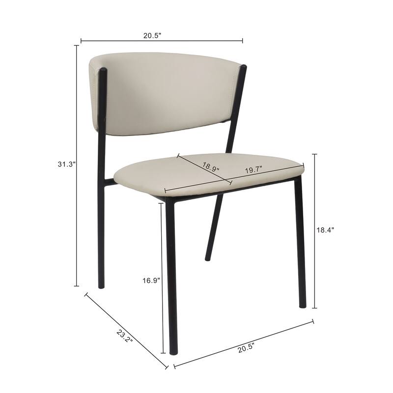 Manhattan Comfort Drift Vegan Leather Metal Side Chair - Set of 4