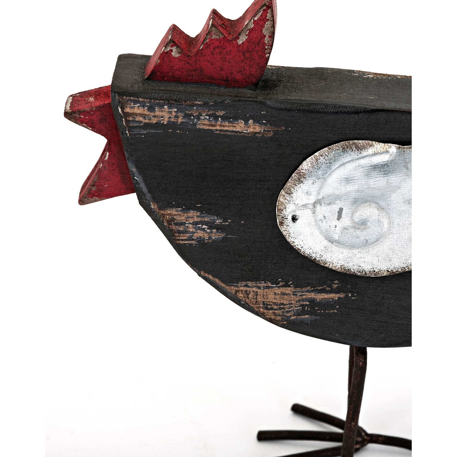 Shop Set Of 2 Black And White Distress Finished Chicken Figures