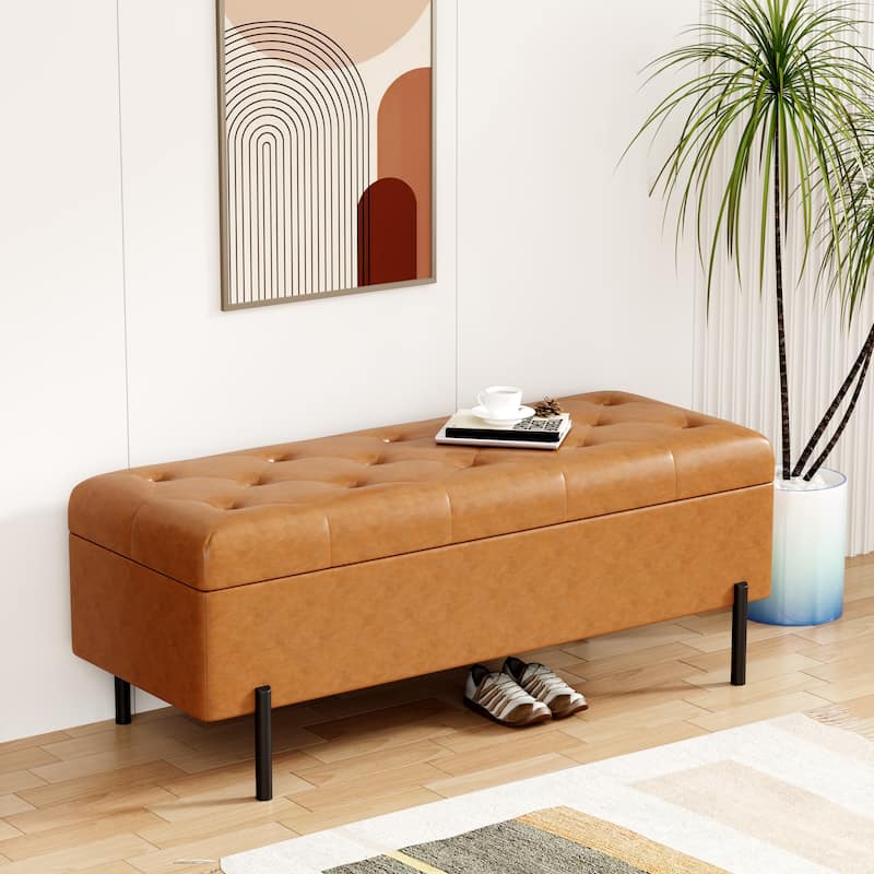 Andeworld End Of Bed Storage Bench,ottoman with storage for living room bedroom bench