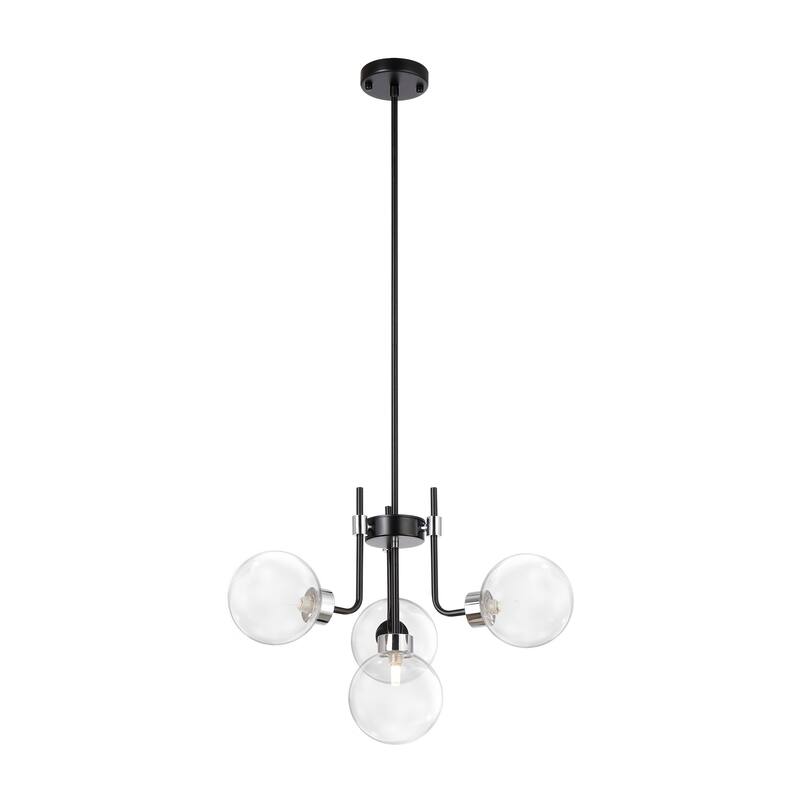 Bistro Ceiling Light Chandelier Nordic Matte Black and Gold Polish 4-Light