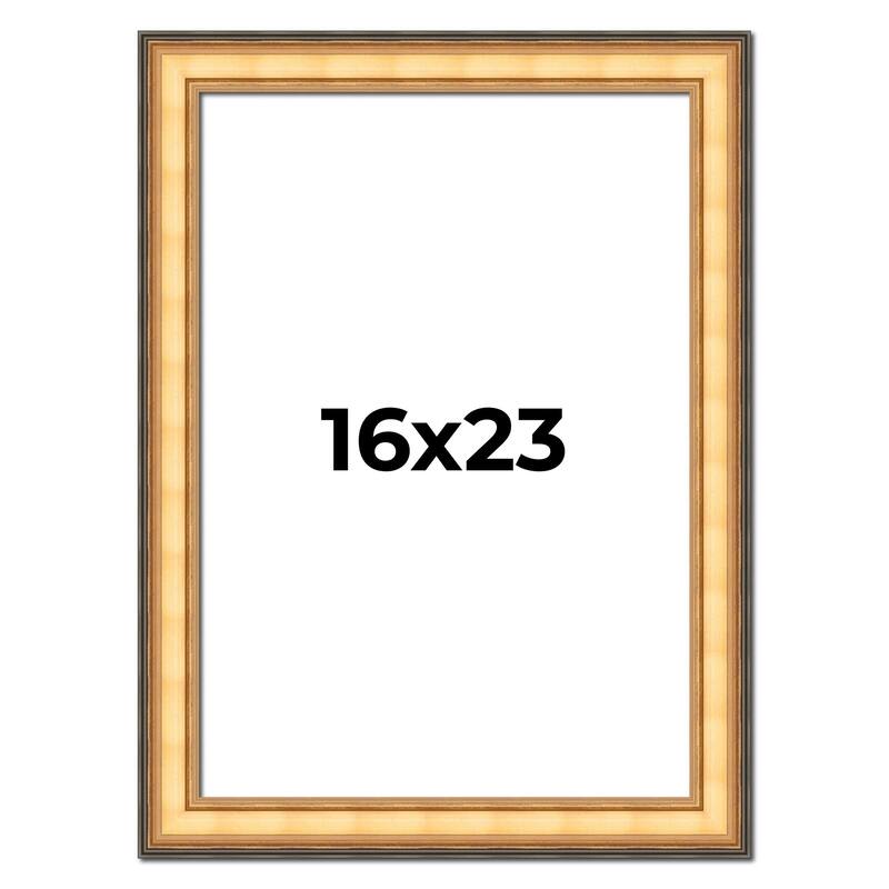 16x23 Frame Gold Plein Aire Solid Wood Picture Frame Width 2 Inches |