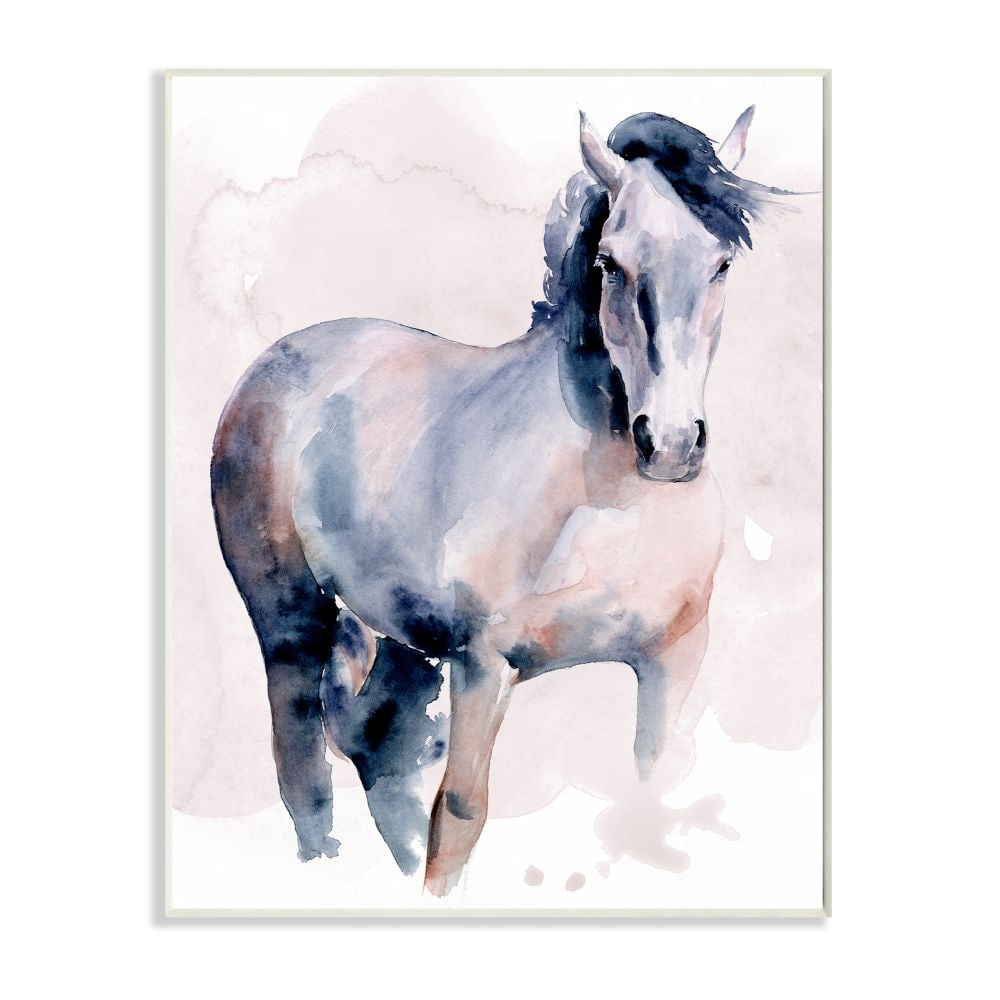 Stupell Industries Americana Horse Figure Southwestern Watercolor Wood Wall Art - Blue - Overstock - 31758640