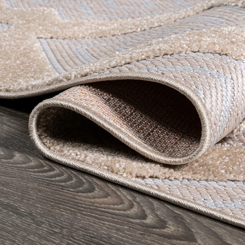 JONATHAN Y Haze High-Low Pile Ogee Trellis Tone-on-Tone Indoor/Outdoor Area Rug