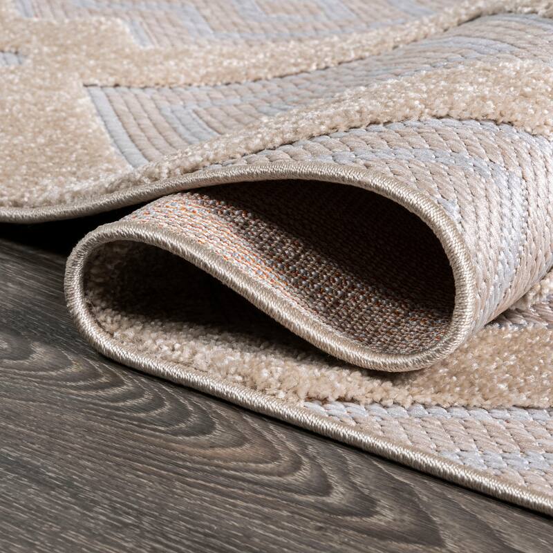 JONATHAN Y Haze High-Low Pile Ogee Trellis Tone-on-Tone Indoor/Outdoor Area Rug