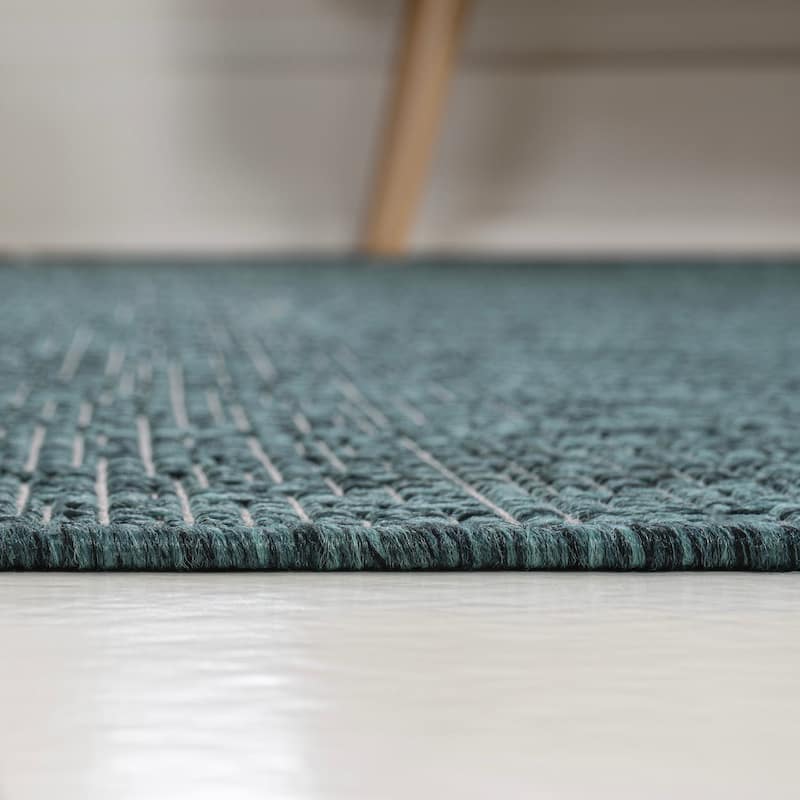 JONATHAN Y Darcy Modern Minimalist Mingled Solid Black/Cream Indoor/Outdoor Area Rug