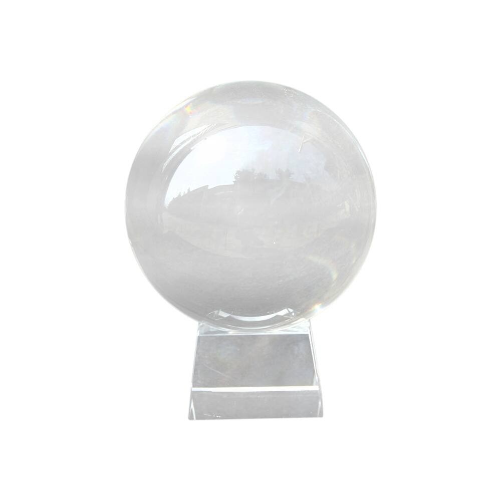 Artissance 5" H Round Glass Fengshu Crystal Ball With Crystal Stand