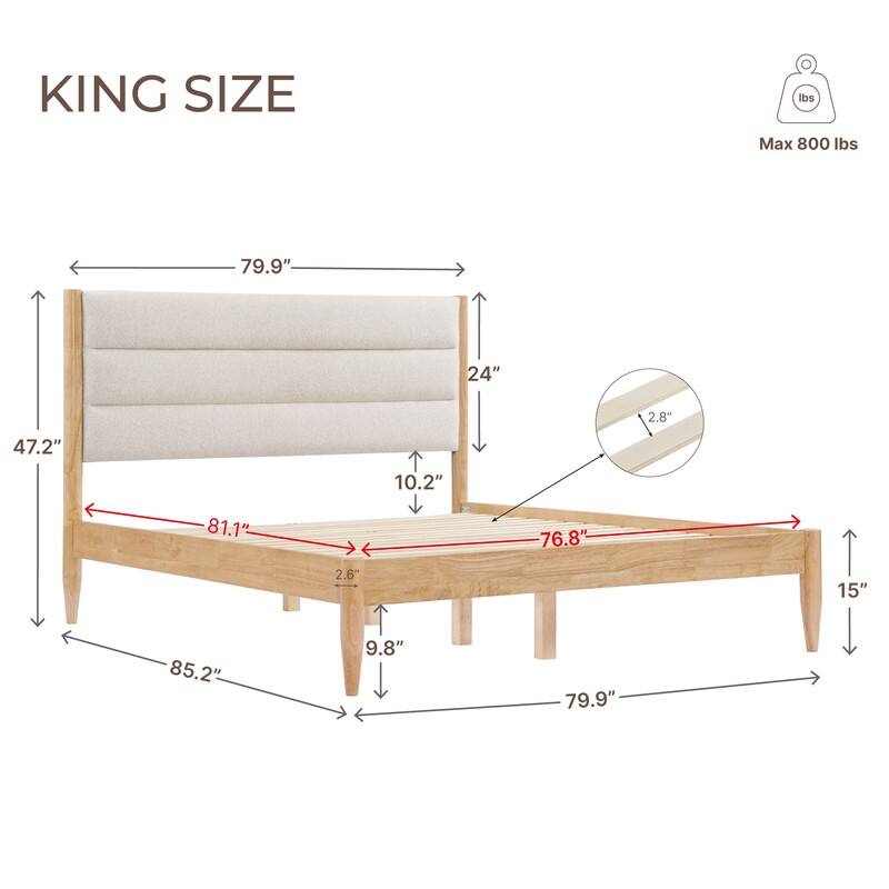 Mason Upholstered Platform Bed Frame with Headboard