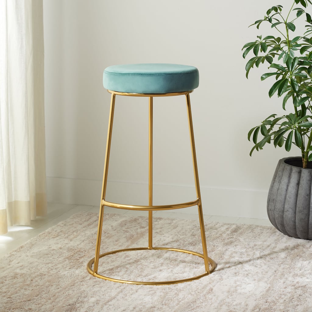 SAFAVIEH Nita 29-inch Round Bar Stool - 18.5" W x 18.5" L x 29.2" H - 19Wx19Dx29H