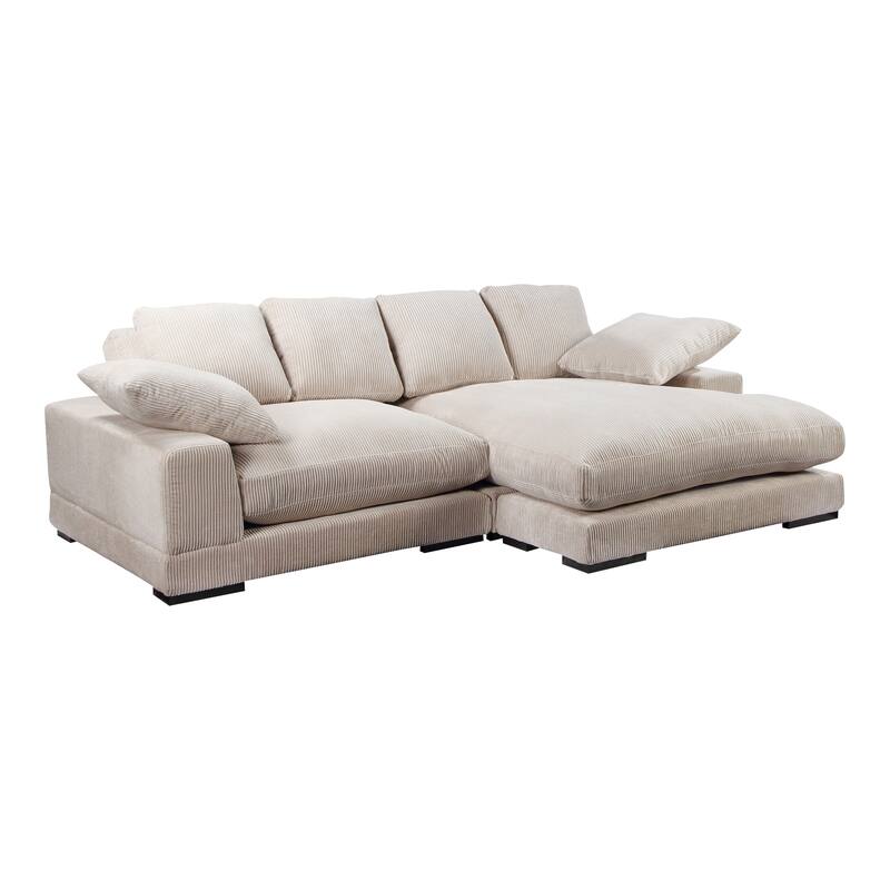 NADAAL STUDIOS Keira Sectional - Elegant Cappuccino Corduroy - Contemporary & Timeless Design