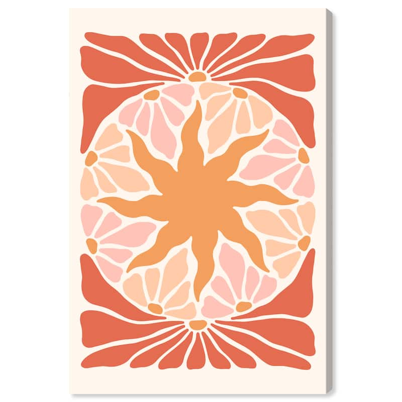 Wynwood Studio Canvas Floral and Botanical Sun in the terrarium Orange Modern & Contemporary Wall Art Canvas Print