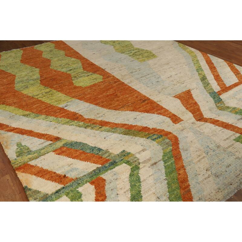 Moroccan Oriental Rug Hand-Knotted Bedroom Wool Carpet - 8'5" x 9'10"