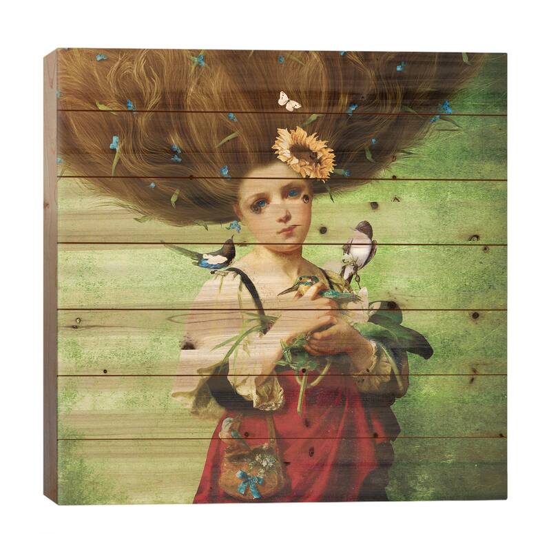 Warm Embrace Print On Wood by Diogo Verissimo - Multi-Color - 26x26x1.5