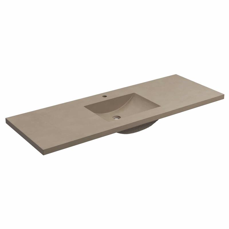 Palomar 60-inch NativeStone Bathroom Sink - Earth - Single Faucet Hole - 60.5"