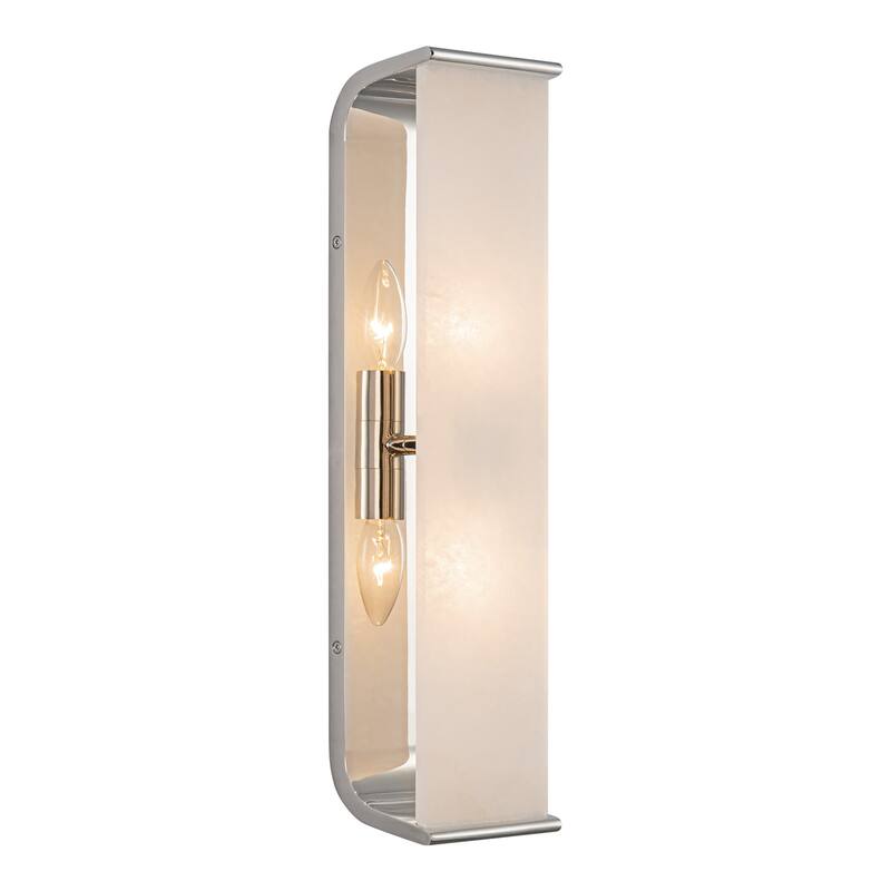 Alora Lighting WV327019 Abbott 2 Light 19" Tall Wall Sconce - Polished Nickel / Alabaster