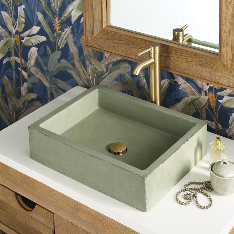 Nipomo NativeStone Undermount/ Vessel Bathroom Sink - 19.5" x 15" x 4.5" - Sage
