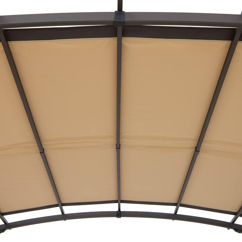 Sunjoy Lindt 9.5 x 11 ft. Outdoor Steel Arched Pergola with Adjustable Canopy