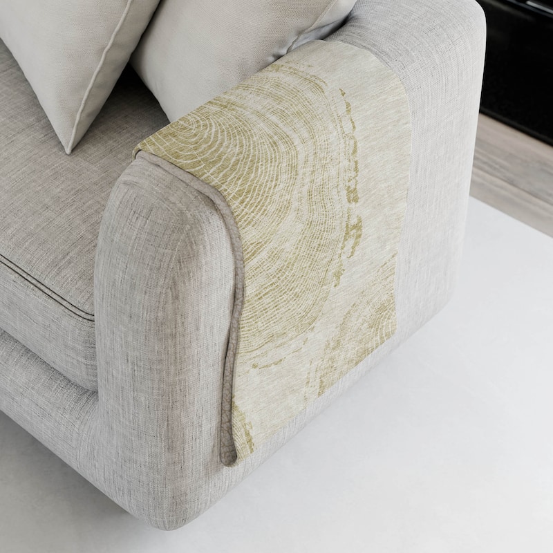 Premium Machine Washable Modern Wood Grain Sherpa Throw Blanket - Khaki - 4'2" x 5'10"