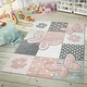 preview thumbnail 8 of 7, Kids Room Rug with Butterflies and pink Flowers in Pastel Colors