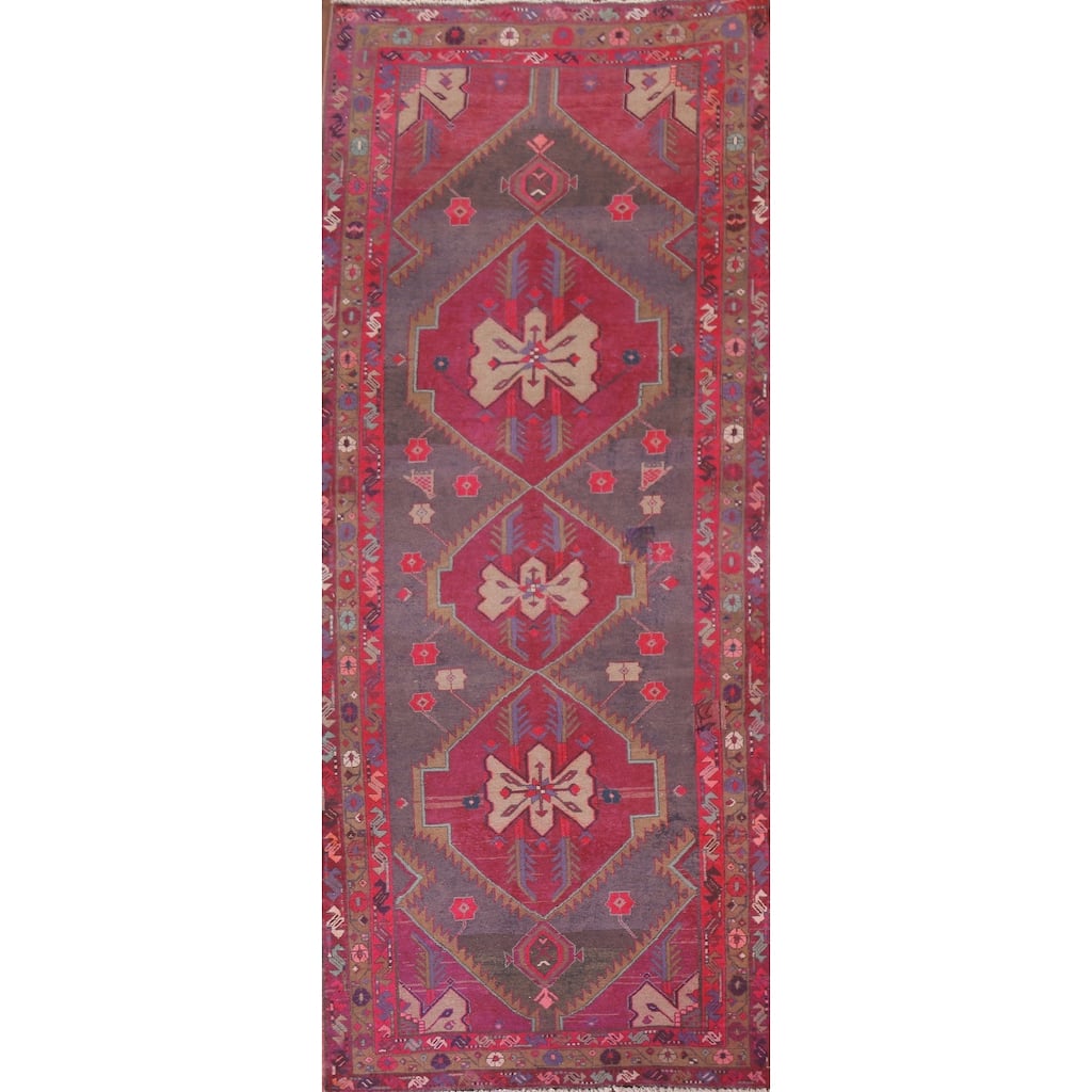 Hand Knotted Oriental 100% Wool Carpet Traditional Tribal Multi-Colored Ardebil Runner Rug - 10' 8'' X 3' 11''