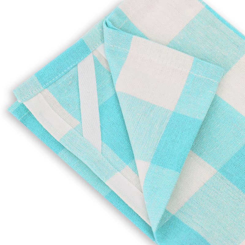 Country Check Kitchen Towel - 18x28 - Set of 24 - AQUA