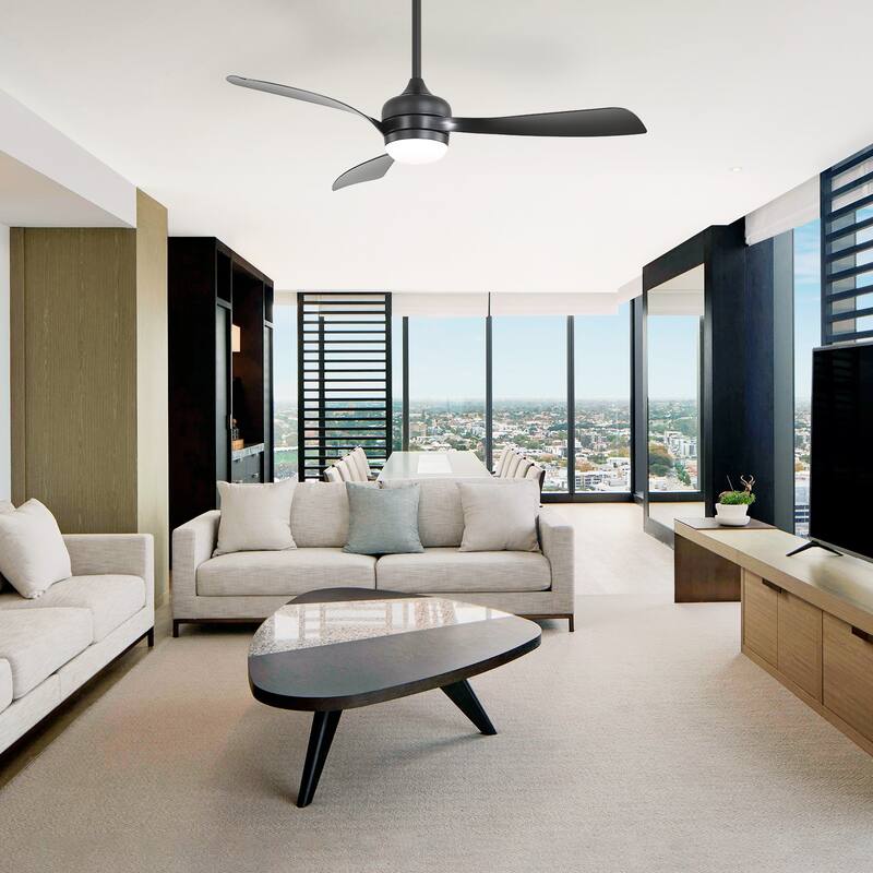 52-Inch Ceiling Fan With 3 ABS blades,Remote Control,Reversible DC Motor,Noiseless,3 Downrods Available,LED Dimmable