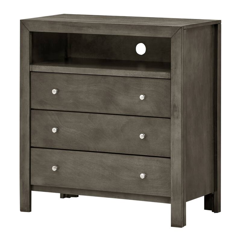 3-Drawer Wooden TV Media Chest - 36" - Gray
