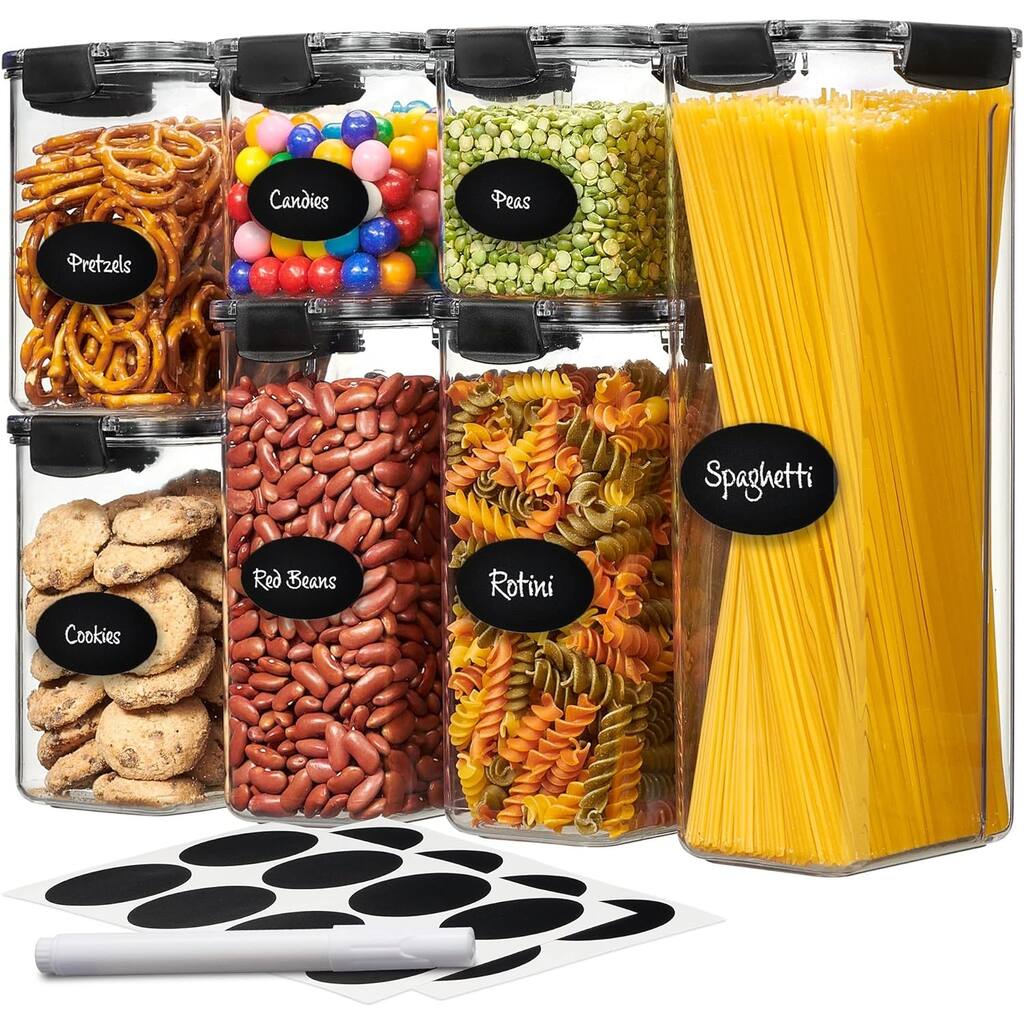 DWËLLZA KITCHEN Clear Air Tight Containers for Food Set of 7