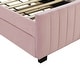 preview thumbnail 11 of 31, Velvet Upholstered Twin Size Platform Bed with Pull-out Cord Twin Size Trundle