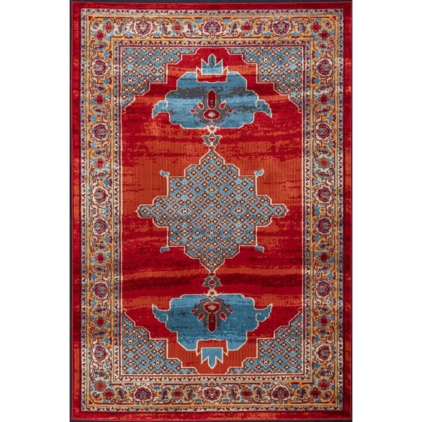 Rugs2Go Persian Culture Red Koms Oriental Heatseat Polypropylene Easy