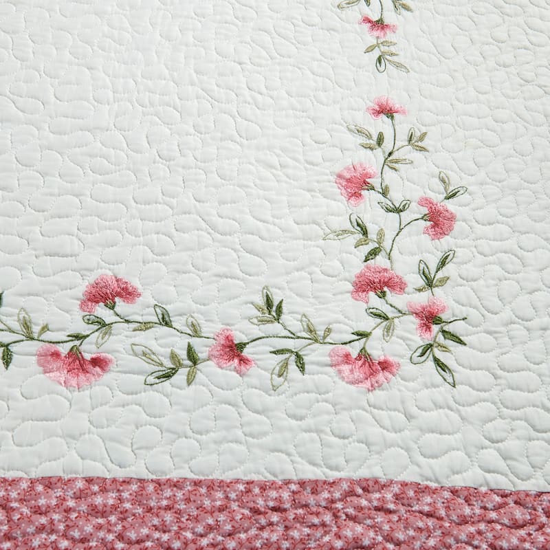 5 Piece Embroidered Daybed Cover Set with Bedskirt