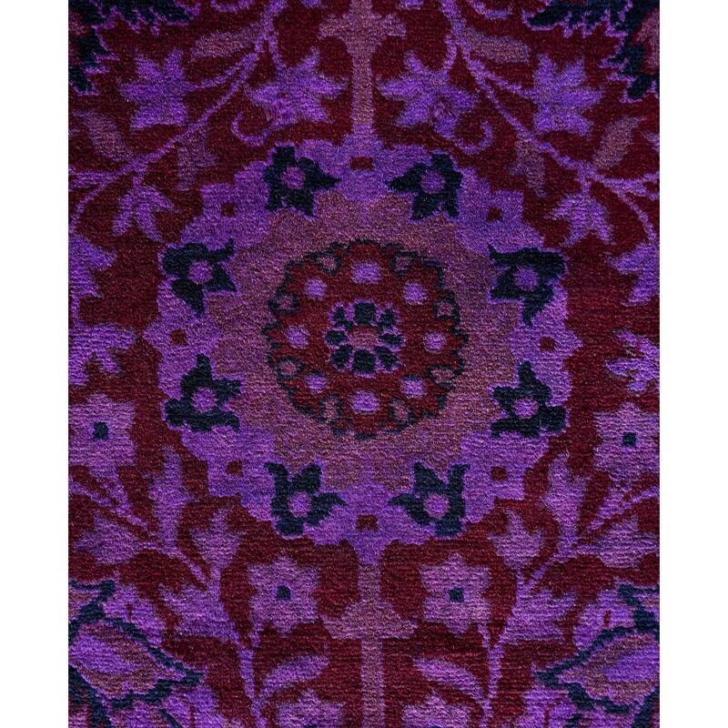 Overdyed One-of-a-Kind Hand-Knotted Area Rug - Purple - 8' 1" x 17' 4"