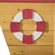 preview thumbnail 9 of 7, Outsunny Pirate Ship Kids Sandbox with Cover, Outdoor Wooden Sandbox Boat Toy for Backyard, Ages 3-8 Years Old - N/A