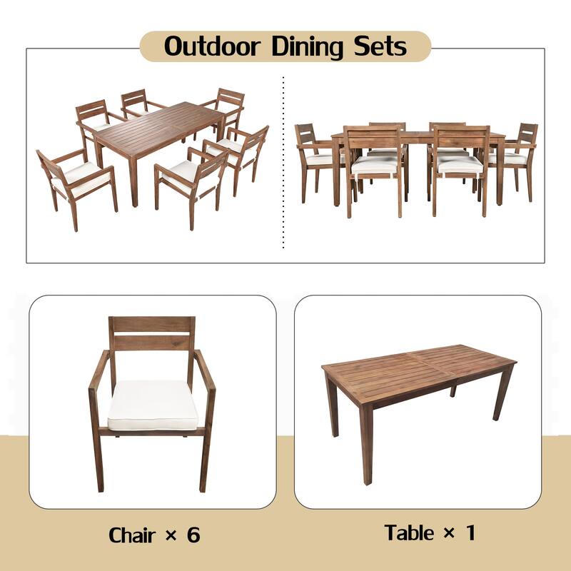 Acacia Wood Outdoor Dining Set,Perfect for Patio, Balcony, or Backyard